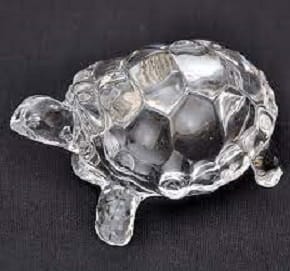 Feng shui Crystal Turtle , Small Size, Transparent, Tortoise for Peace and Prosperity , Home Decor and Gifting Vastu