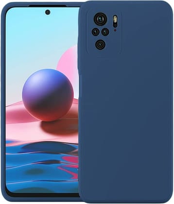 ZAMN - Blue Silicon Plain Cases Compatible For Xiaomi Redmi Note 10s ( Pack of 1 )