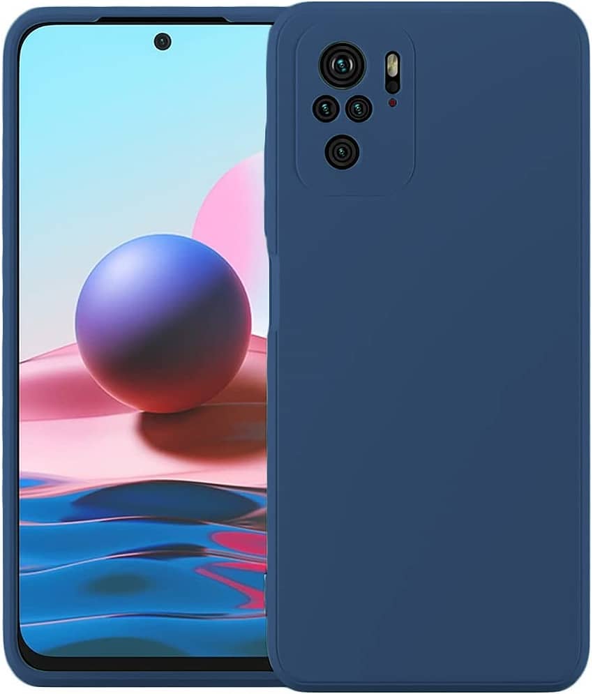 ZAMN - Blue Silicon Plain Cases Compatible For Xiaomi Redmi Note 10s ( Pack of 1 )