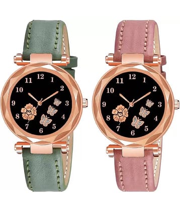 Shivark Multicolor Leather Analog Womens Watch