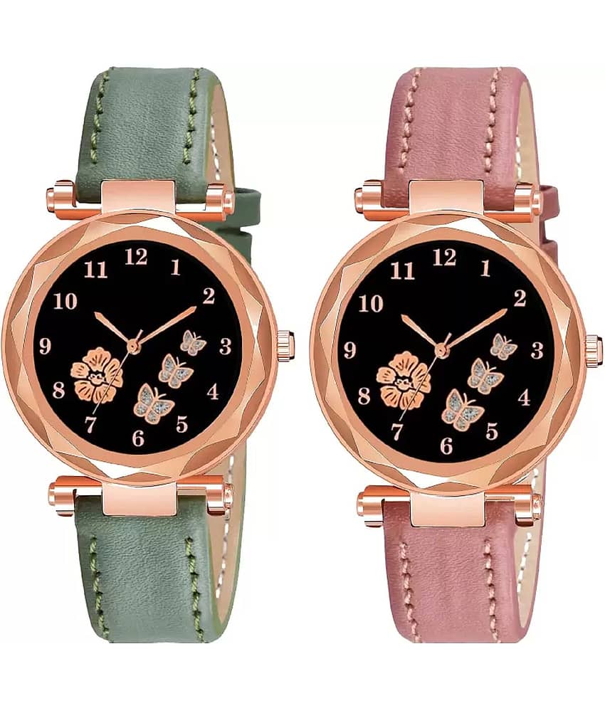Shivark Multicolor Leather Analog Womens Watch