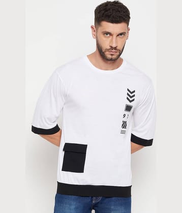 AUSTIZ Pack of 1 Cotton Blend Regular Fit Men's T-Shirt ( White )