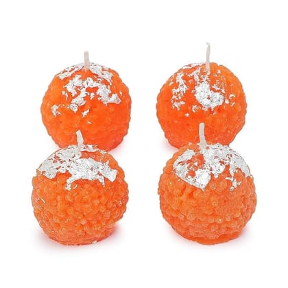 Motichoor Ladoo Decorative Soy Wax Candle Scented Festive Diwali Puja Home Decor Pack of 1