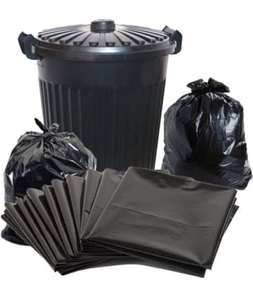 C I- 120 pcs Oxo- Biodegradable Medium Garbage Bags - 4 packs of 30 Pcs - 120 pcs - 19X21 Black Medium Disposable Garbage Trash Waste