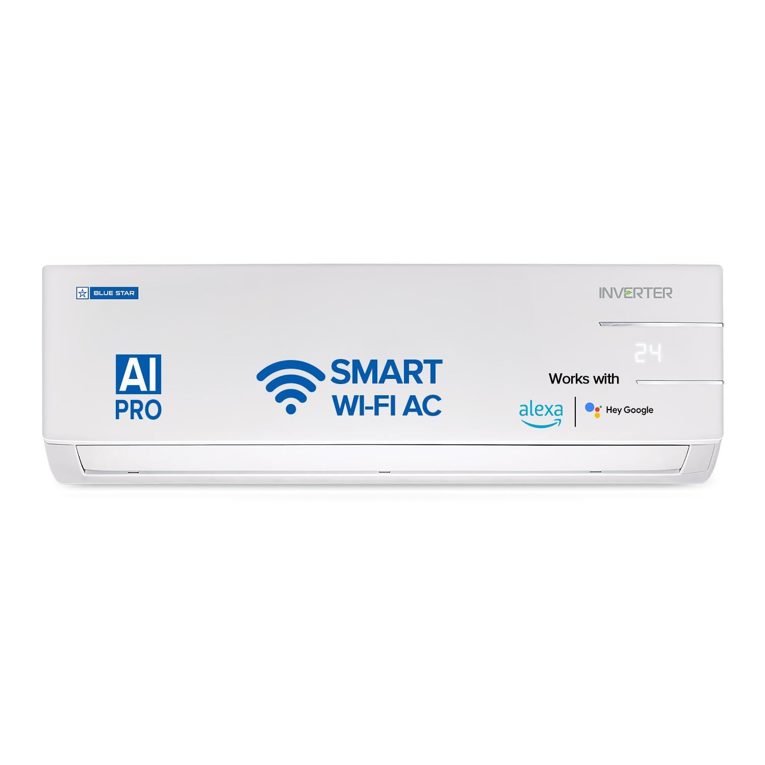Blue Star 1 Ton 3 Star, 60 Months Warranty, Wi-Fi Smart Inverter Split AC (Copper, Convertible 5 in 1 Cooling, Voice Command, Multi Sensors, Blue Fins, Self Diagnosis, 2024 Model, IE312YNUS, White) Blue Star 1 Ton 3 Star, 60 Months Warranty, Wi-Fi Smart 