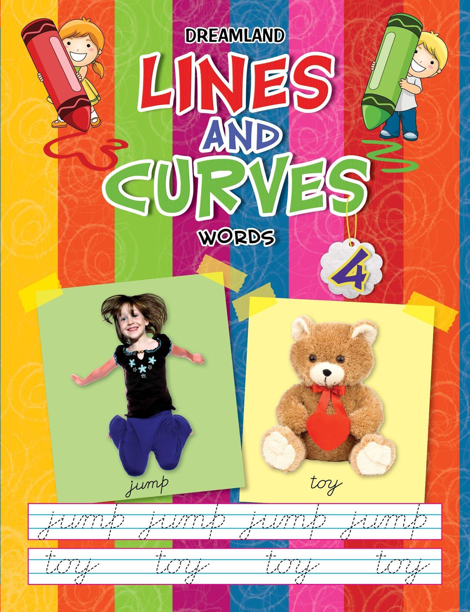 Lines and Curves Words Writing Book 4 for Age 2-4 years [Paperback] Dreamland Publications