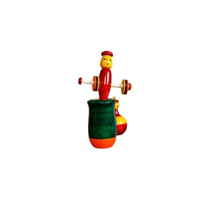 Wooden Joker Rattle with Whistle