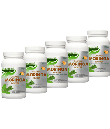 rawmest Organic Moringa Powder With Orange Flavour 500 gm Orange Multivitamins Powder Pack of 5