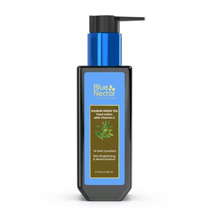 Shubhr Green Tea Face Lotion With Vitamin C & Hyaluronic Acid for Dark Spots & Pigmentation (14 herbs, 100ml)