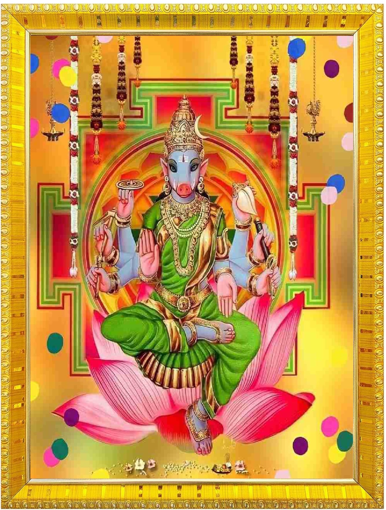 NOKKES Varahi Laxmi Devi Photo Frames Religious Photo frame 5X7 Inch Photo Frame_W8