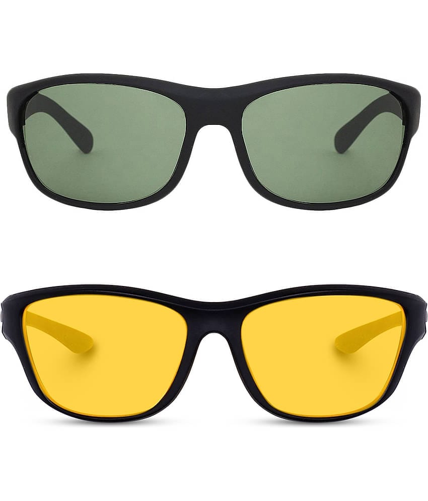 Kanny Devis - Black Rectangular Sunglasses ( Pack of 2 )