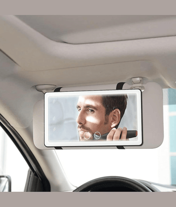 SKYVILLA LED Vanity Mirror For Car Visor 3-Color Makeup Mirror With Light Dimmable Brightness Hd Glass Vanity Led Light Mirror with Touch Button Universal Car Sun Visor Vanity Mirror