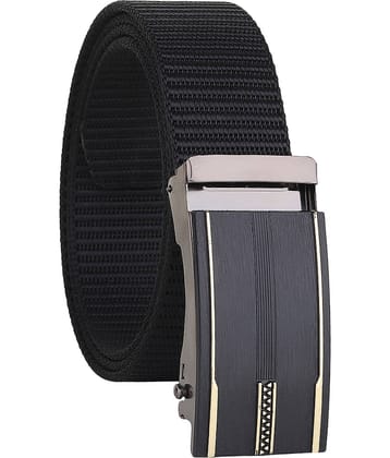 SILKSHOPPING - Black Nylon Men's Casual Belt ( Pack of 1 )