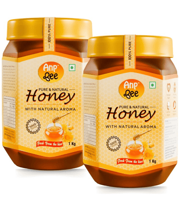 ANP BEE 100% Pure NMR Tested Honey Raw Natural Honey 1 kg Pack of 2