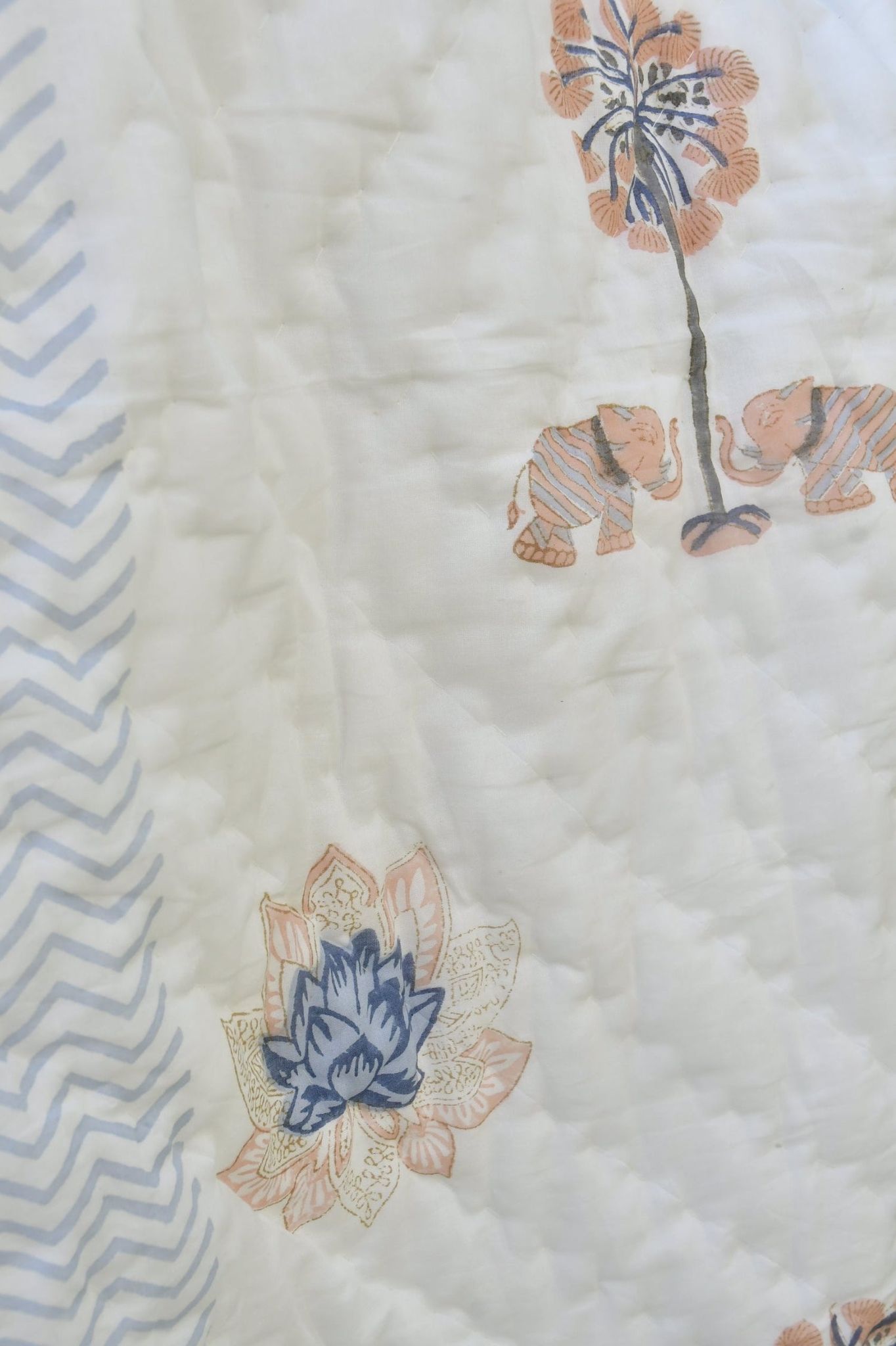 Blue Lotus Handblock Jaipuri Quilt : Luxurious comfort Double