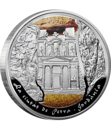 10 Diners - Wonders of Ancient City of Petra, Les Meravelles Del Mon (Andorra) Non-Circulated Extremely Rare Silverplated Coin