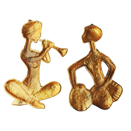 Aluminium Wall Hanging Showpiece Musical Lady Set (ASMAS352 G)