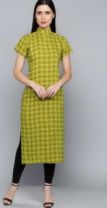 Heavy Reyon Polka Dots Printed Straight Kurti