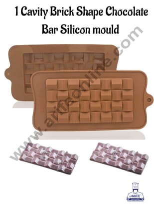 Cake Decor 1 Cavity Brick Shape Chocolate Bar Silicone Chocolate Mould