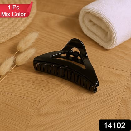 Triangle Shape Mix Color Plastic Hair Claw Clip – 1 Pc Durable Grip for Women and Girls