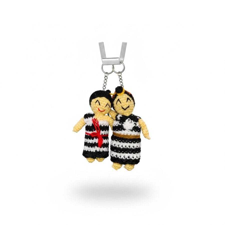 Cute handcrafted traditional Nyishi keychain doll