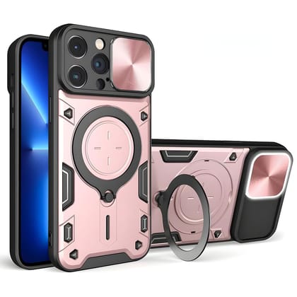 LIRAMARK Cover Case Compatible with Apple iPhone 13 Pro Max (6.7 inch) with Stand & Slider Camera Military Grade Drop Protection