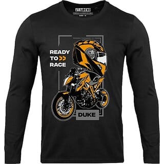 FastB Men Printed Round Neck Black T-Shirt