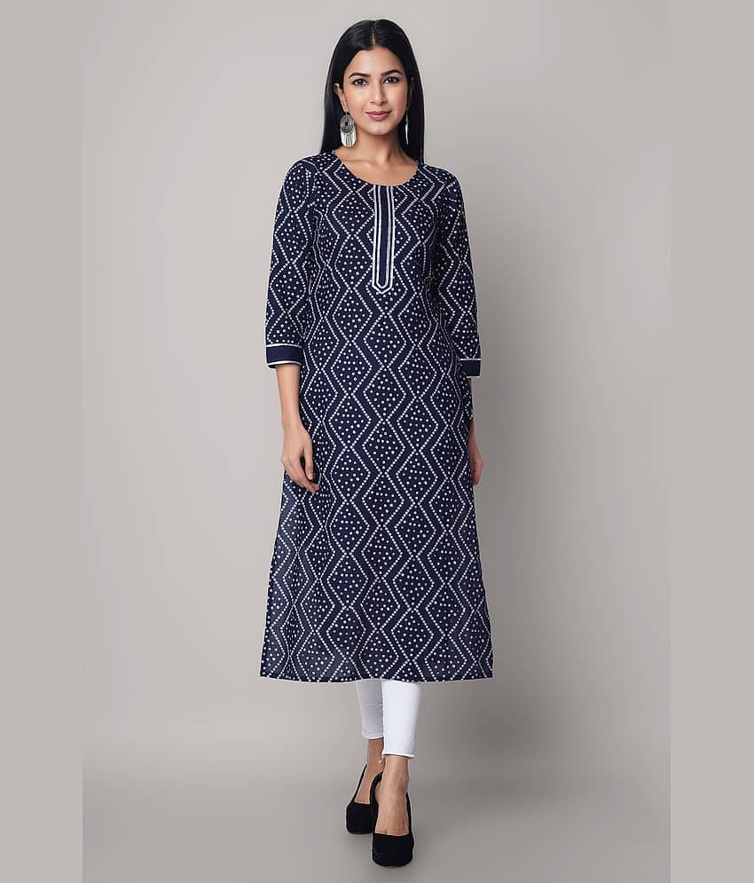 GOD BLESS - Blue Rayon Women's Straight Kurti ( Pack of 1 )