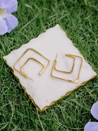 Quad Square Brass Earring (Anti Tarnish)