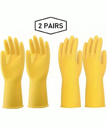 Reusable Washable Waterproof rubber Cleaning Gloves- (2 pair)
