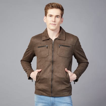Durable Men’s Suede Jackets-L / Brown