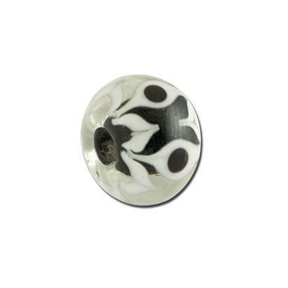 Beadwaala Handmade Fancy Lampwork Glass Beads For Jewelry Making. (Roundel) SFL-202-Per Packet 25 Pcs / 10X18 MM