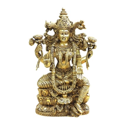 Brass Laxmi Mata Idol for Prosperity & Vastu, Height : 15 Inch (BSMAS1891 L)