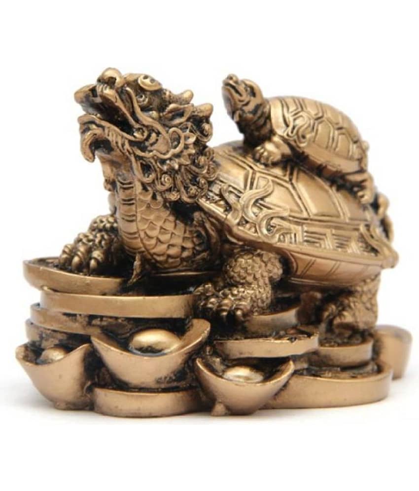 Cherish Article Fengshui Dragon Tortoise for Longevity, Love & Harmony of Family Decorative Showpiece