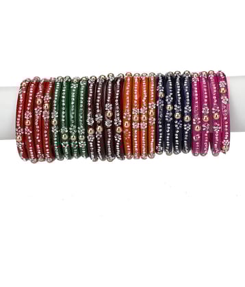 Afast Designer Matching Color Fashionable Bangle Set Combo Hand Decorative (Set Of 24) -SM 2.4
