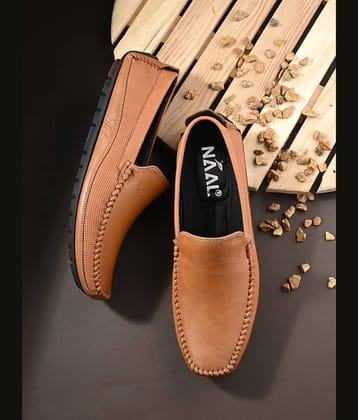NAAL Tan Men's Driving Shoes
