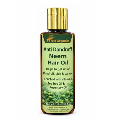 Anti-Dandruff Neem Hair Oil 110 ml | Herbal Ayurvedic Oil for Flake Control & Scalp Care | Supports Dandruff Reduction, Itchy Scalp Relief & Hair Strength