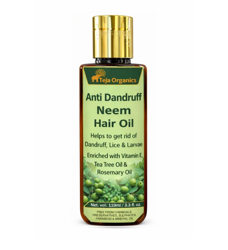 Anti-Dandruff Neem Hair Oil 110 ml | Herbal Ayurvedic Oil for Flake Control & Scalp Care | Supports Dandruff Reduction, Itchy Scalp Relief & Hair Strength