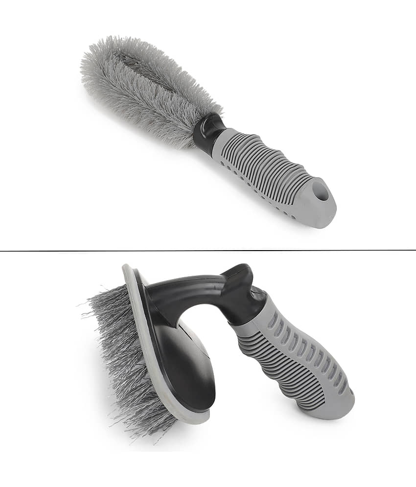 Mahek Accessories - Car Cleaning Combo of Alloy Wheel Cleaning Brush, Rim Cleaner for Your Car, Motorcycle or Bicycle And Tire Brush Washing Tool for car accessories( Pack of 2 )