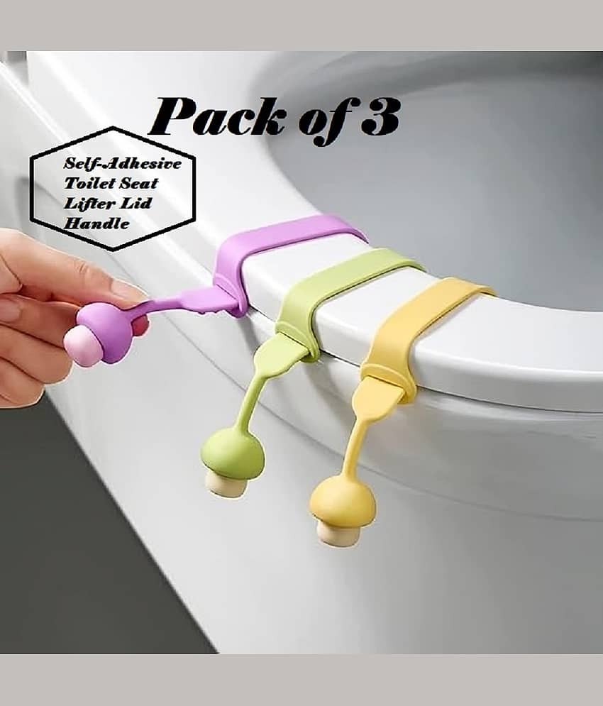 Toilet Cover Seat Lid Lifter Handle Bathroom Accessories (Set of 3)
