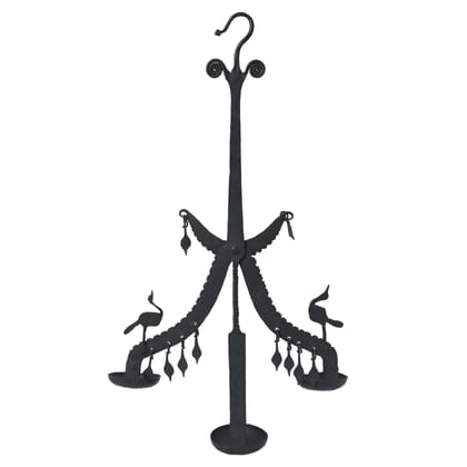 Triple Glow Wrought Iron Tri Laman Diya |Show Pieces for Home Decor| Stylish Living Room Showpiece