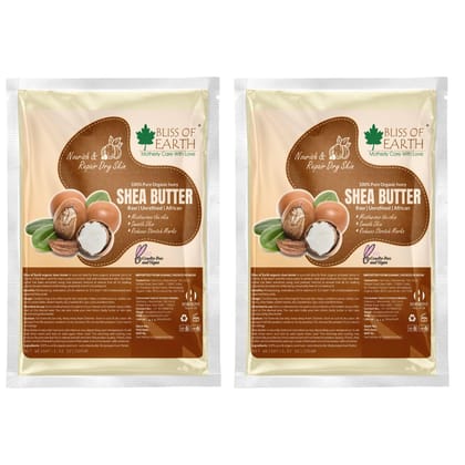 Bliss of Earth Pure Organic Ivory Shea Butter, Raw Unrefined African, 2X100GM, Great For Face, Skin, Body, Lips, DIY products Bliss of Earth Pure Organic Ivory Shea Butter, Raw Unrefined African, 2X100GM, Great For Face, Skin, Body, Lips, DIY products - 