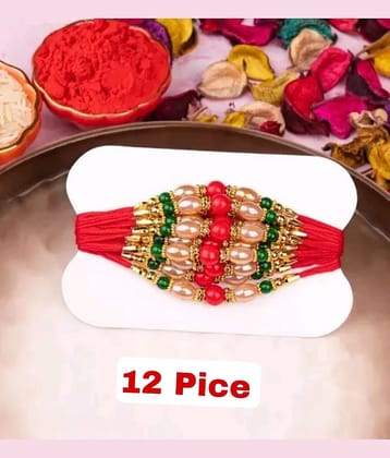 CHARKEE Fancy 12 Bhaiya Bhabhi Rakhi ( Pack of 12 , Multicolour )