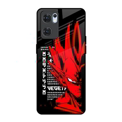 Red Vegeta Glass Case for Oppo Reno7 5G