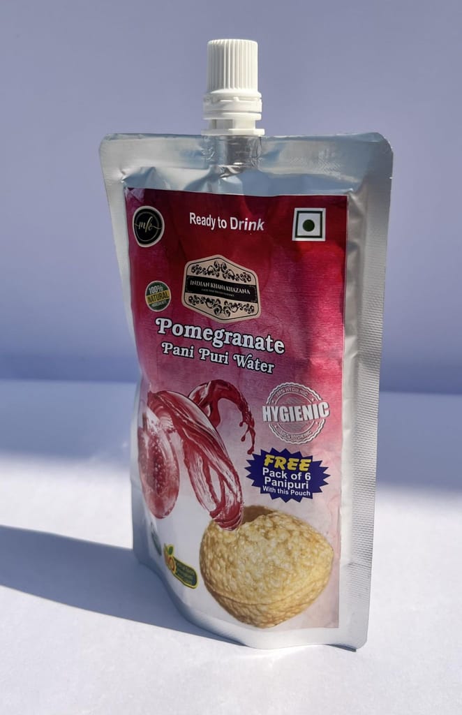 INDIAN KHANA KHAZANA Pani-Puri Water (Pomegranate) 202ml Pack of 2 (202ml + 202ml) | Indian Tasty Flavour Ready to Drink Pani Puri Water | No Preservatives Portable Authentic Tasty Water