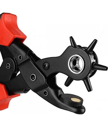 Verceys Leather Hole Punch Set for Belts, Watch Bands, Straps, Dog Collars, Saddles, Shoes, Fabric, DIY Home or Craft Projects. Super Heavy Duty Rotary Puncher, Eyelet Pliers, Multi Hole Sizes Maker Tool