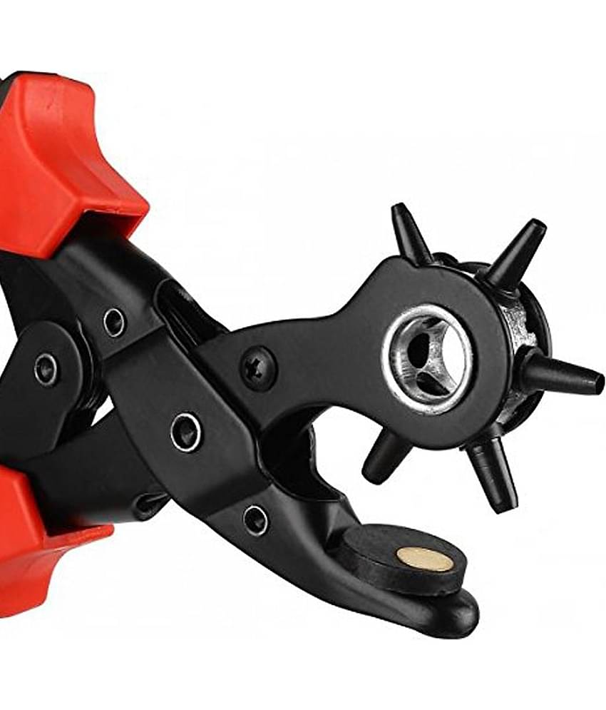 Verceys Leather Hole Punch Set for Belts, Watch Bands, Straps, Dog Collars, Saddles, Shoes, Fabric, DIY Home or Craft Projects. Super Heavy Duty Rotary Puncher, Eyelet Pliers, Multi Hole Sizes Maker Tool