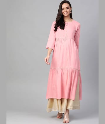 Yash Gallery Women Rayon A-line Dress ( Pink )