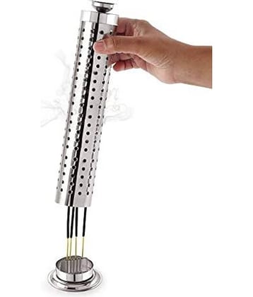 Stainless Steel Insence stick Holder With Diya (Pack of 1)
