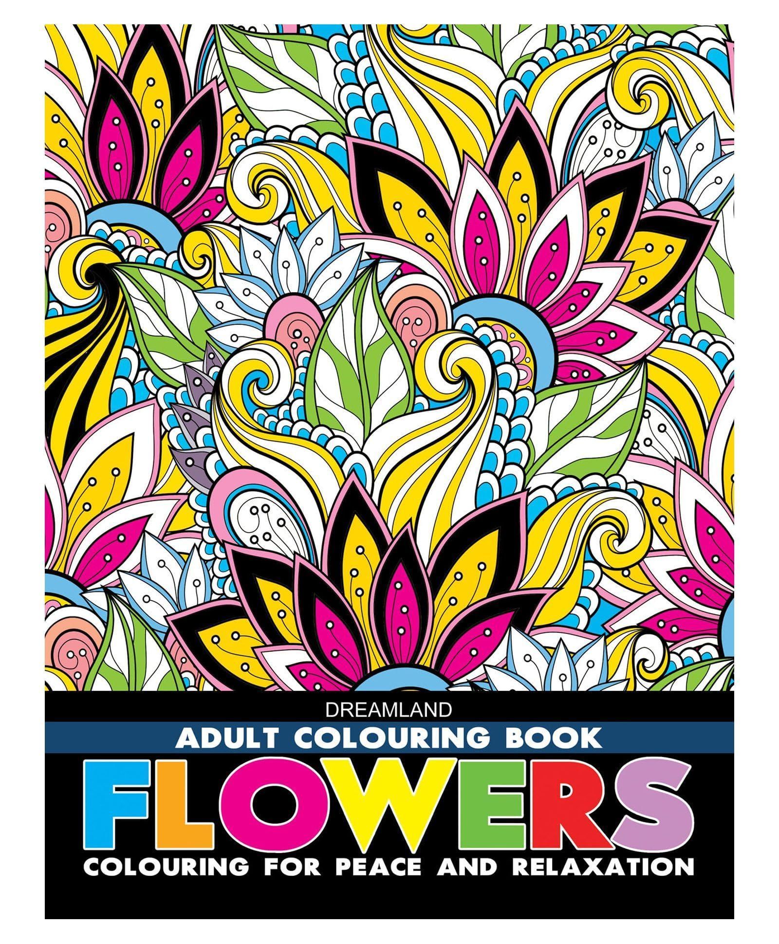 Flowers- Colouring Book For Adults [Paperback] Dreamland Publications